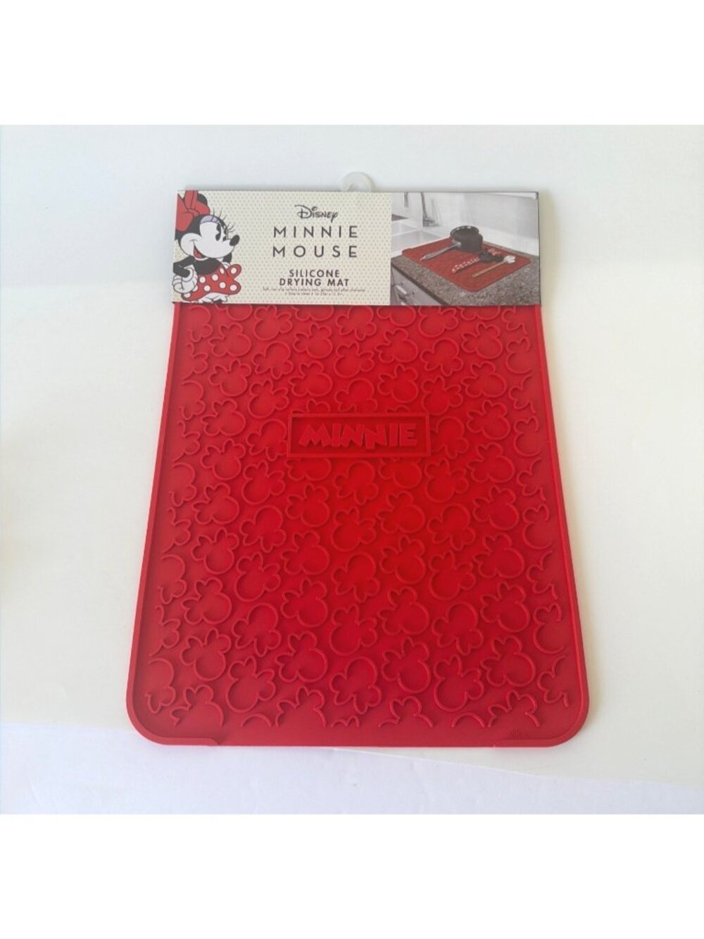 Disney Minnie Mouse Red Silicone Dish Drying Mat 16.25” x 11.5”
